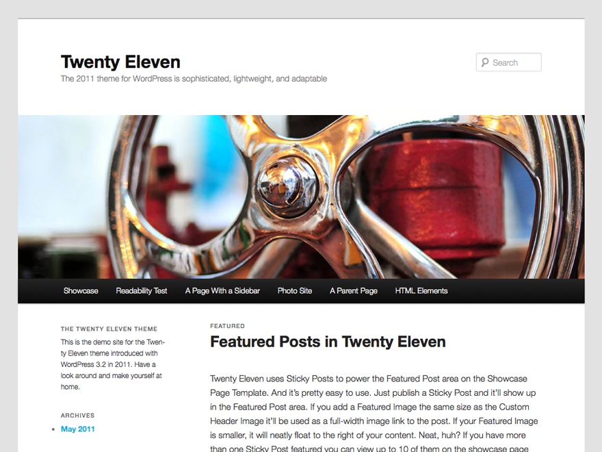 Twenty Eleven website example screenshot