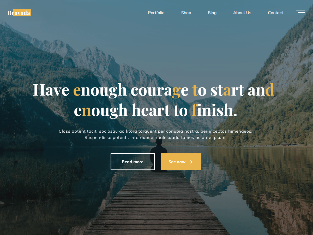 Bravada website example screenshot