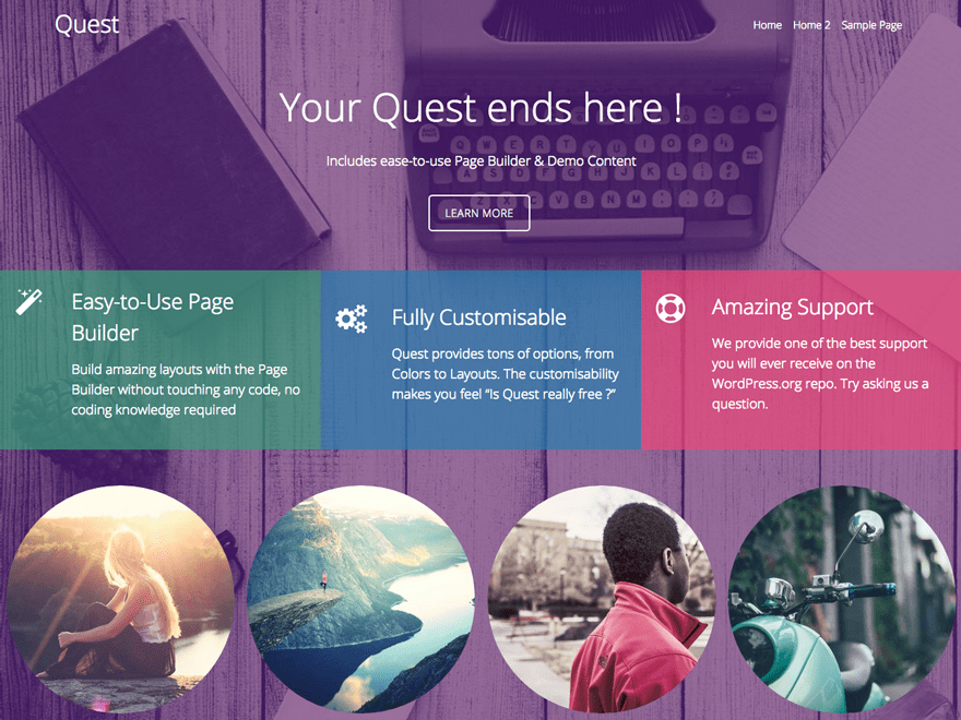 Quest website example screenshot