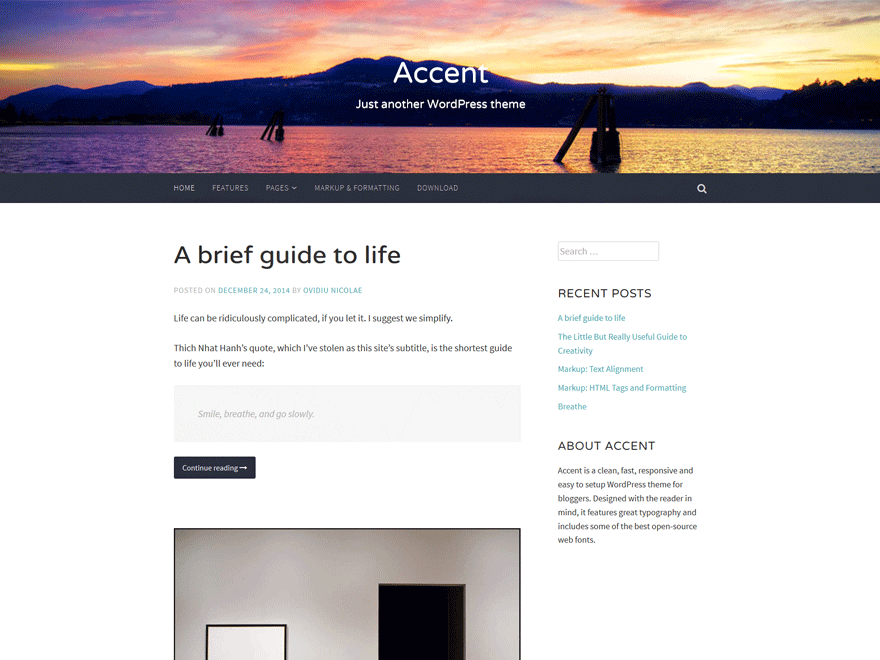Accent website example screenshot