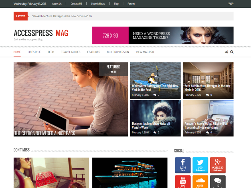 AccessPress Mag website example screenshot