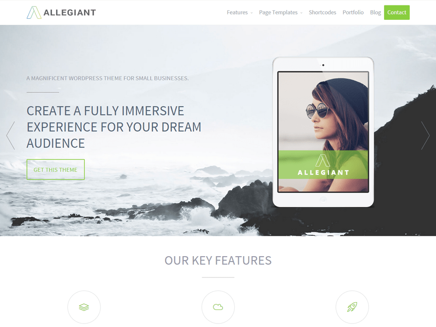 Allegiant website example screenshot
