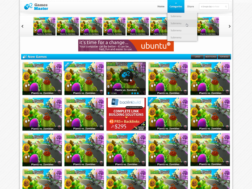 arcade-pulse theme websites examples