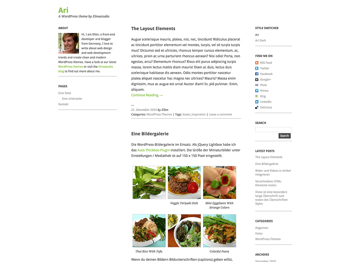 Ari website example screenshot