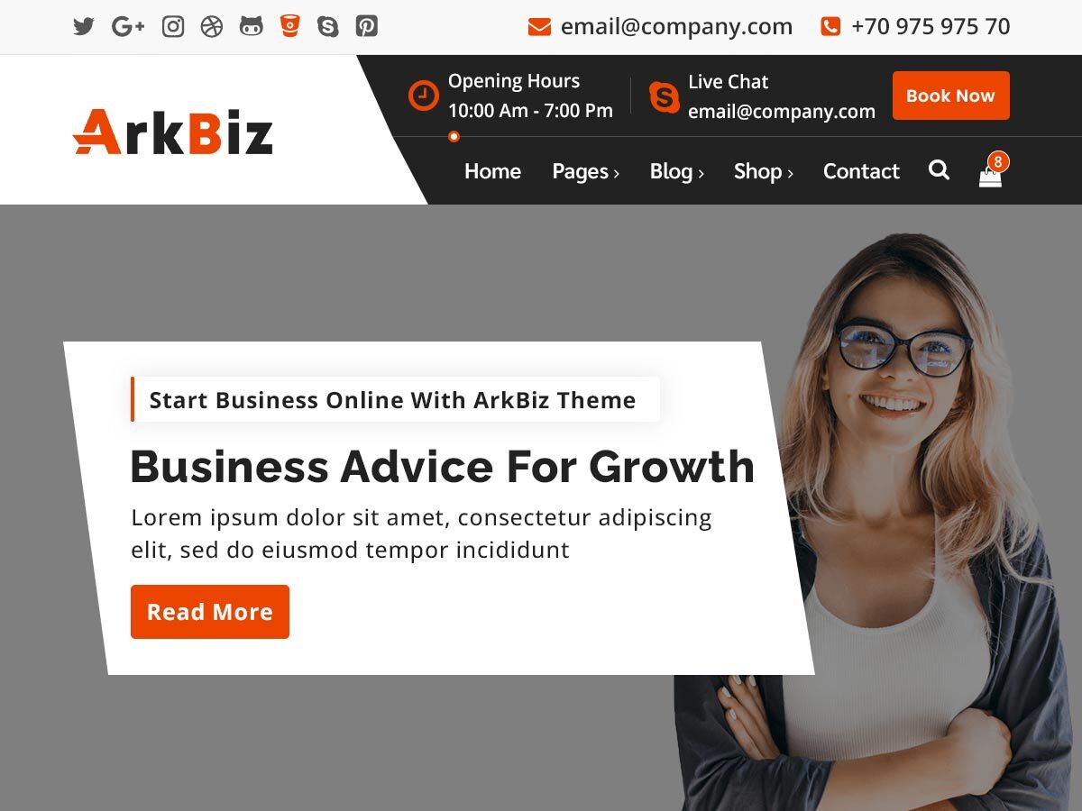 arkbiz theme websites examples