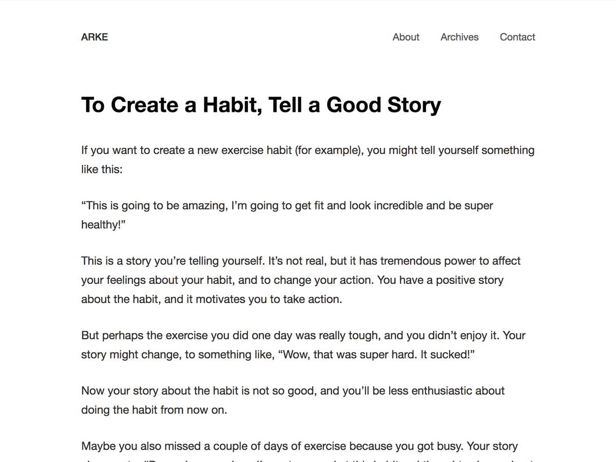 Arke website example screenshot