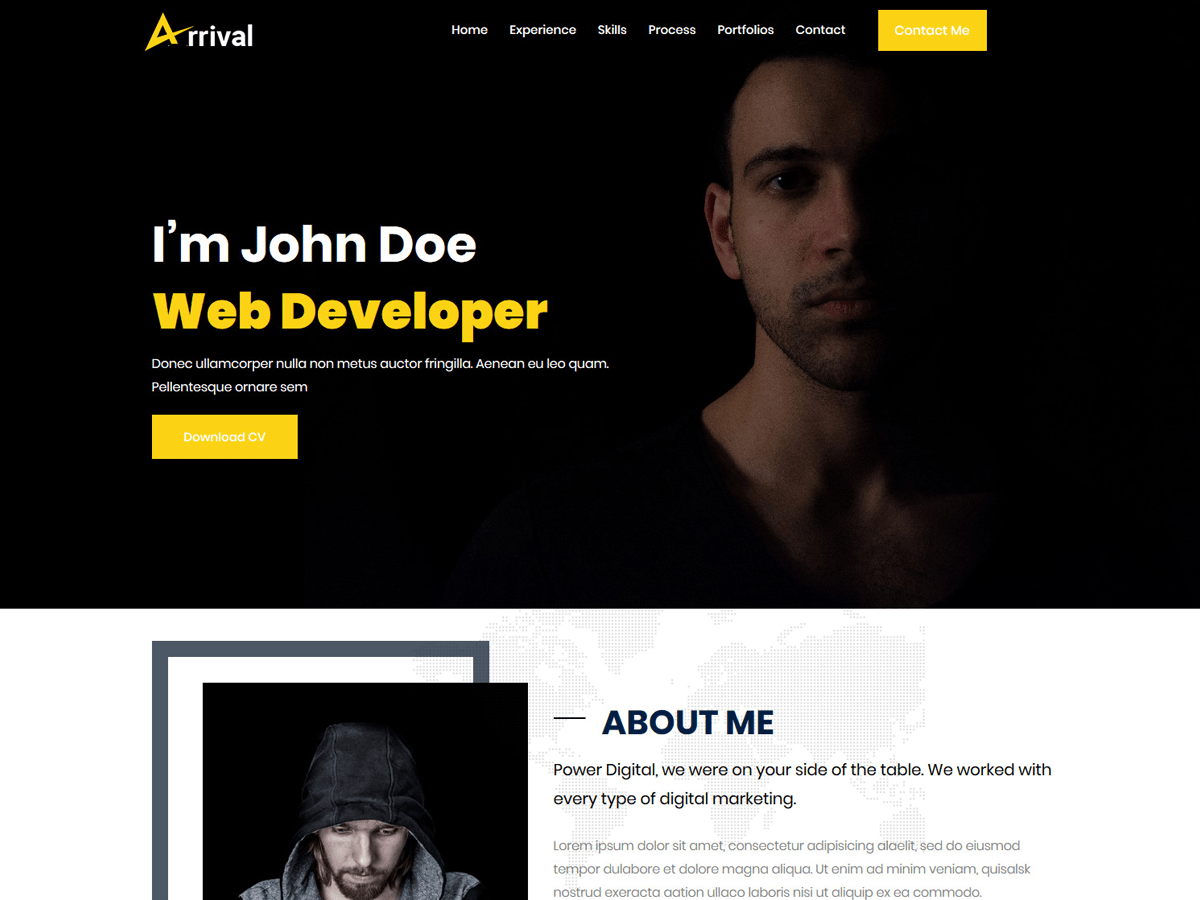 arrival-me theme websites examples