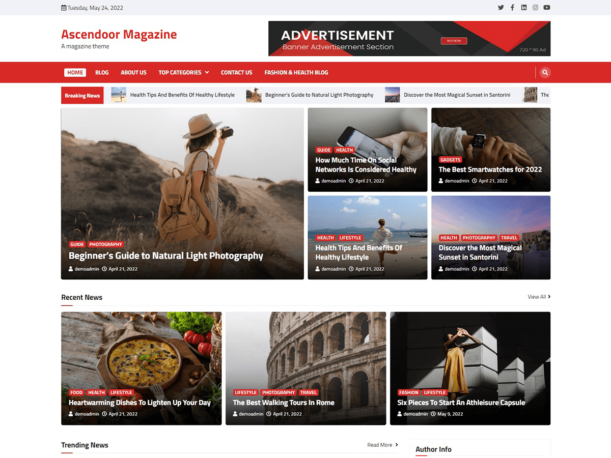 Ascendoor Magazine website example screenshot