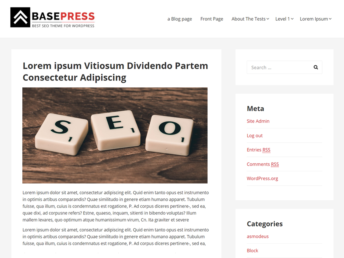 BasePress website example screenshot