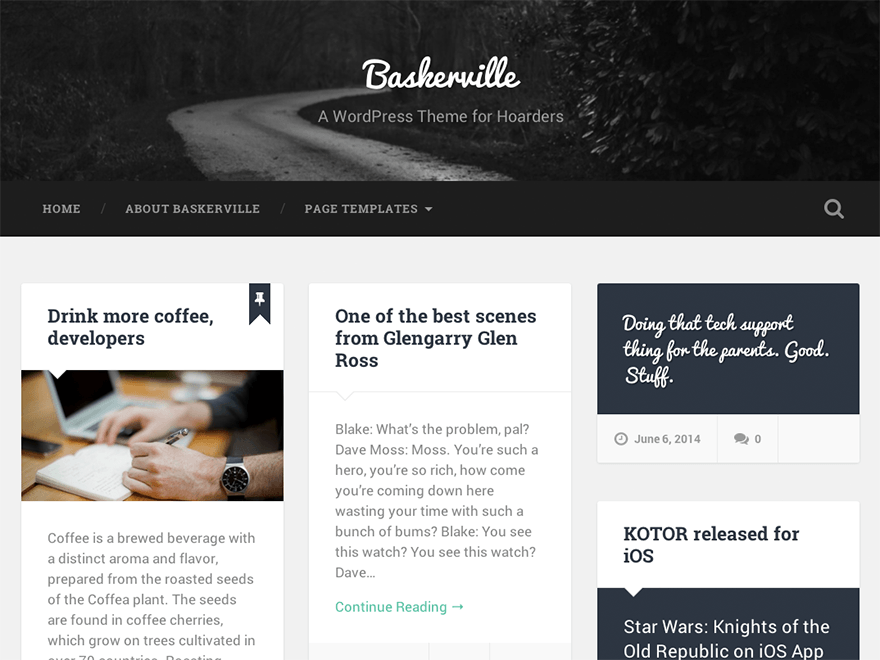 Baskerville website example screenshot