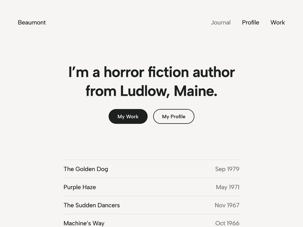 Beaumont theme websites examples