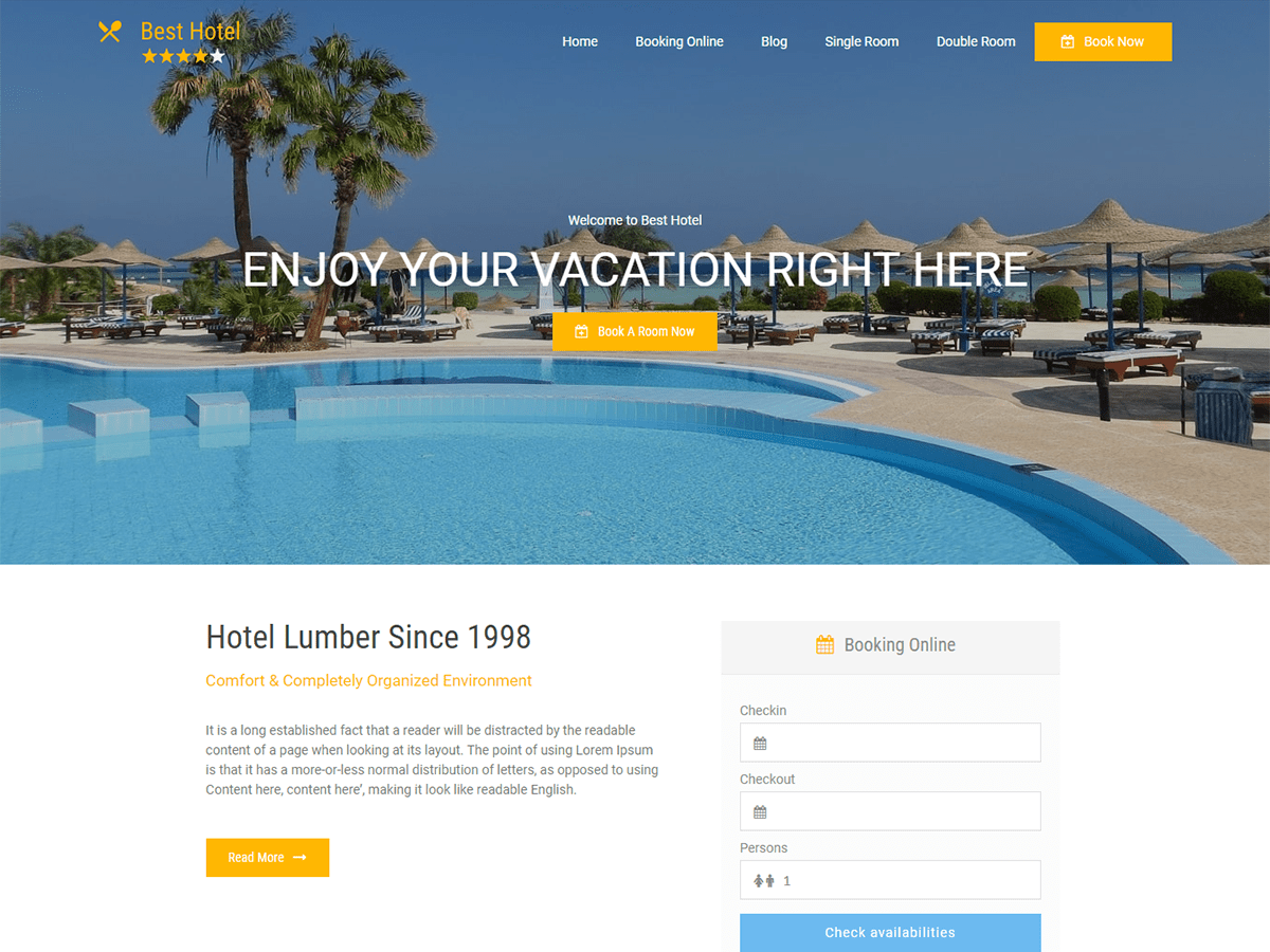 best-hotel theme websites examples