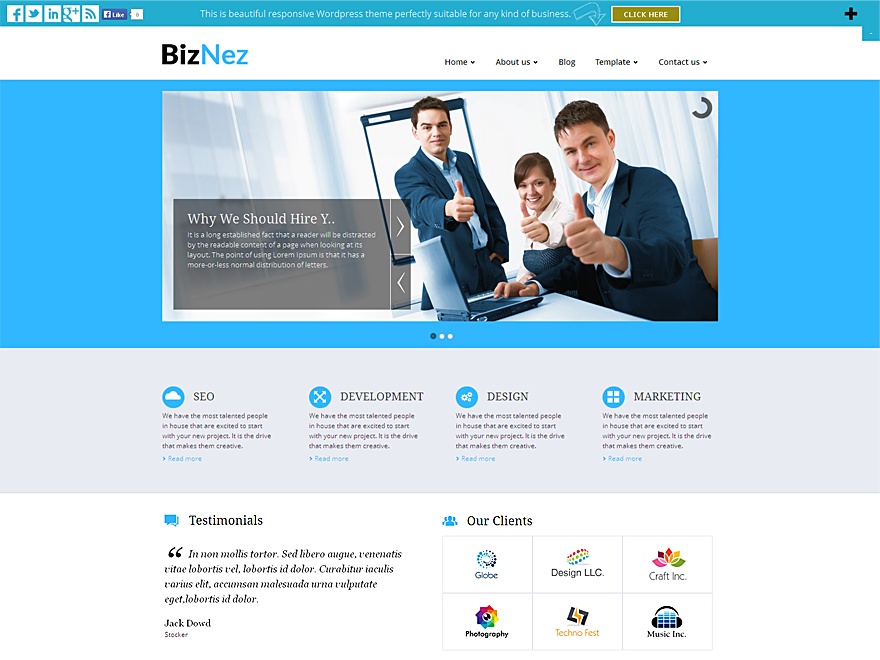 Biznez Lite website example screenshot