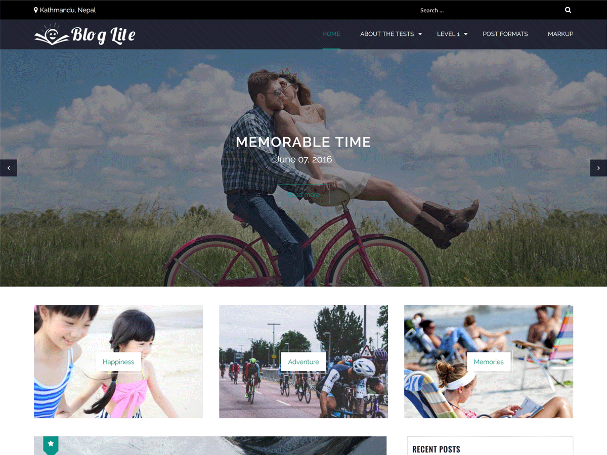 Blog Lite website example screenshot