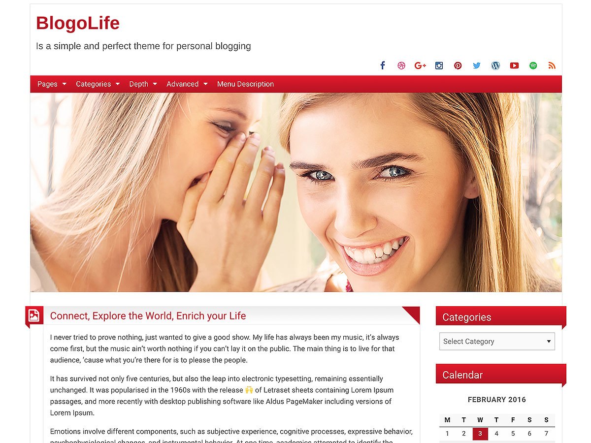 BlogoLife website example screenshot