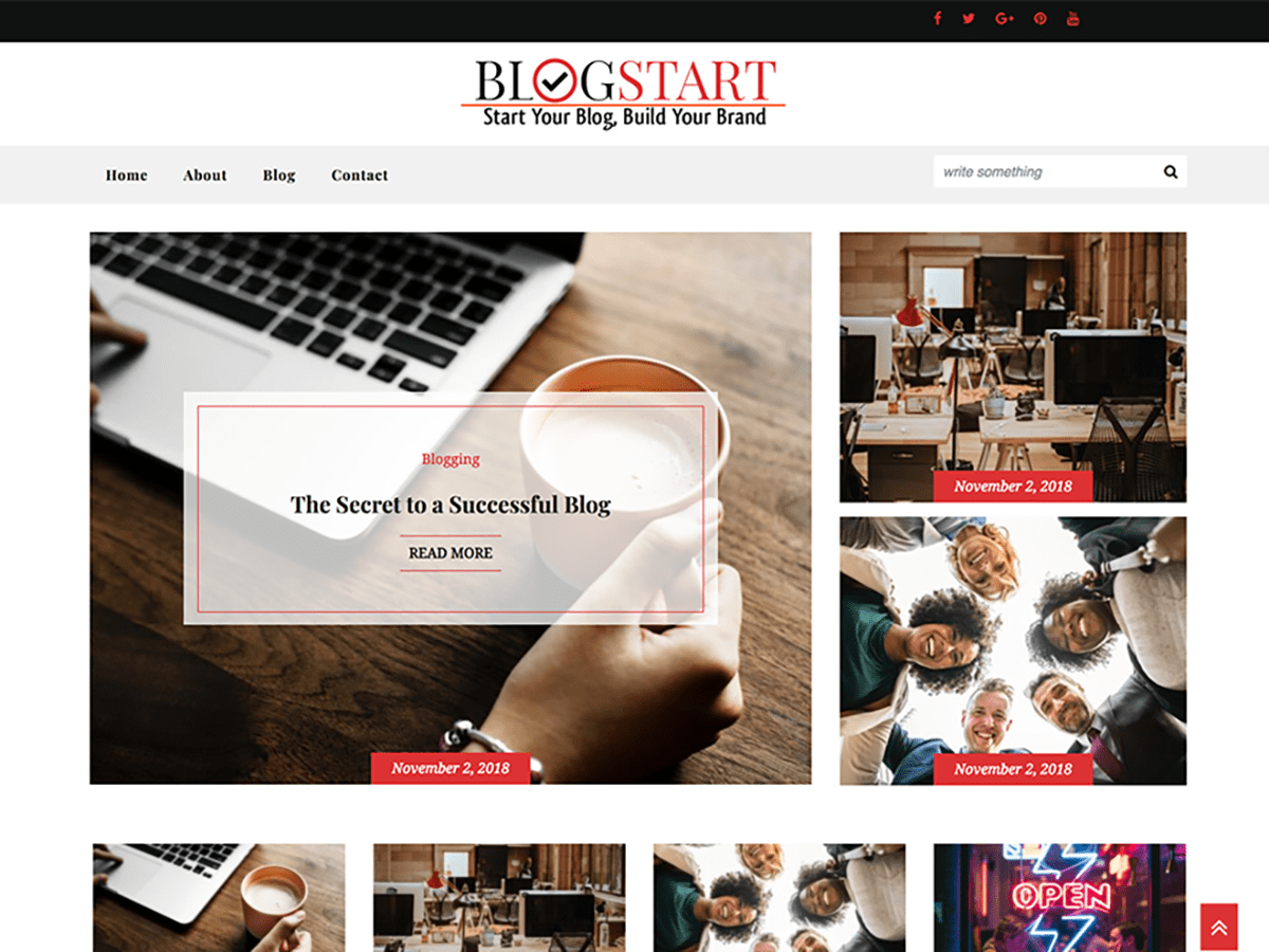 blogstart theme websites examples
