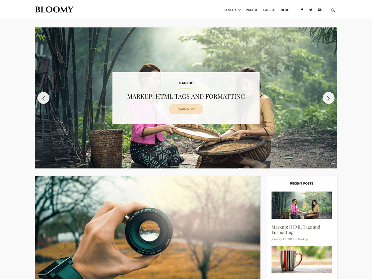 bloomy theme websites examples