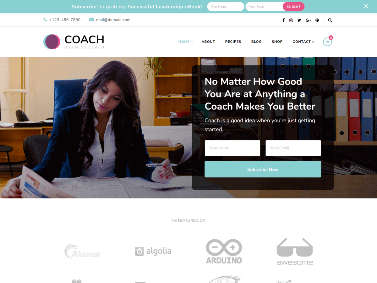 Blossom Coach website example screenshot