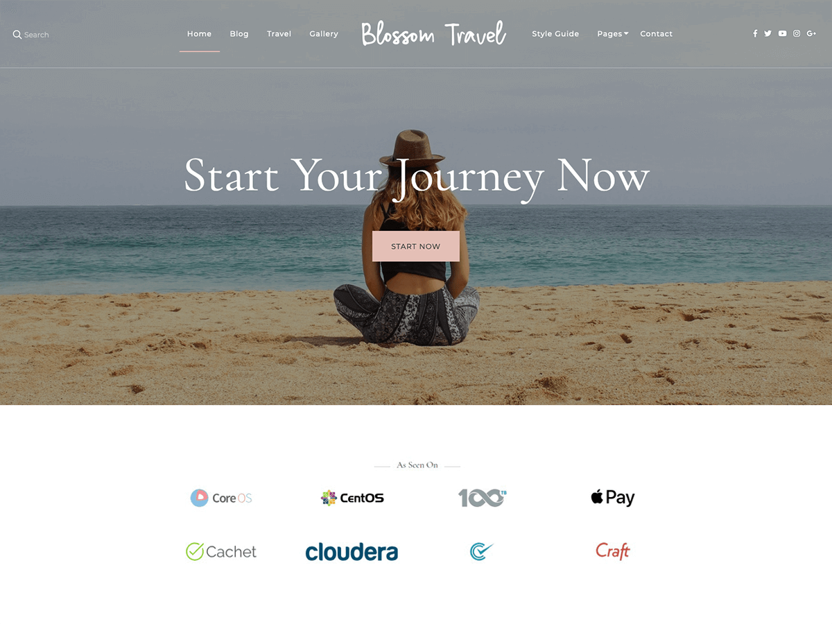 Blossom Travel website example screenshot