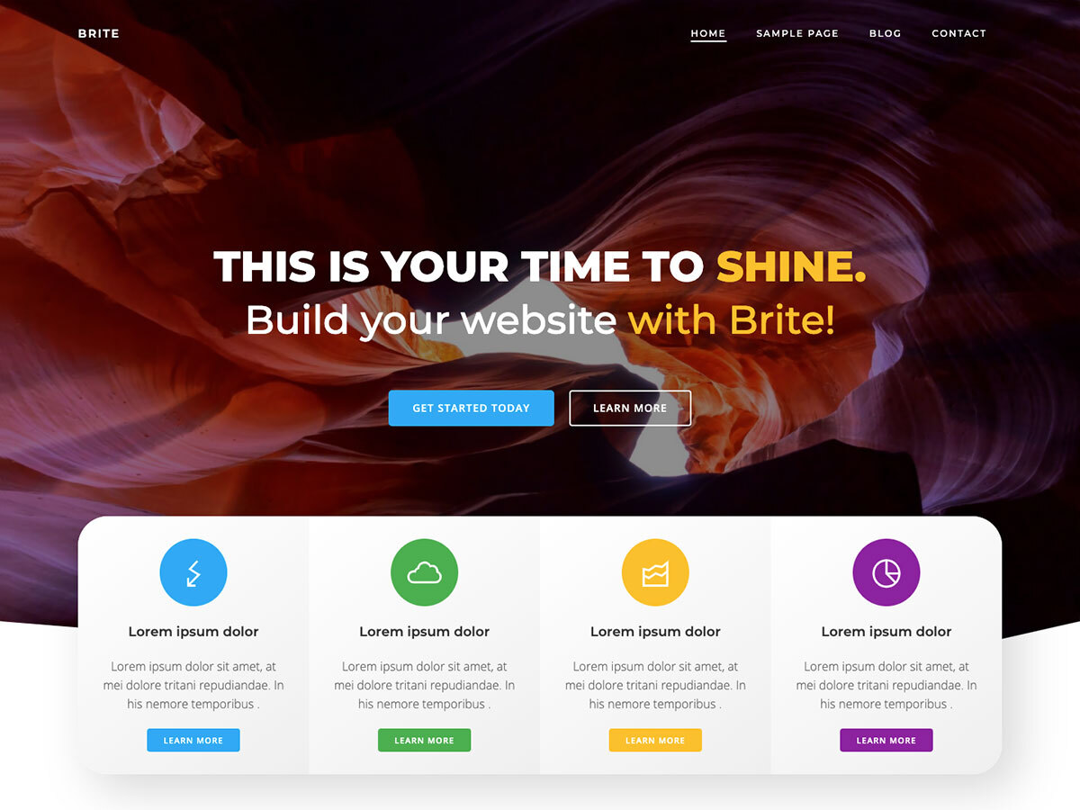 Brite website example screenshot