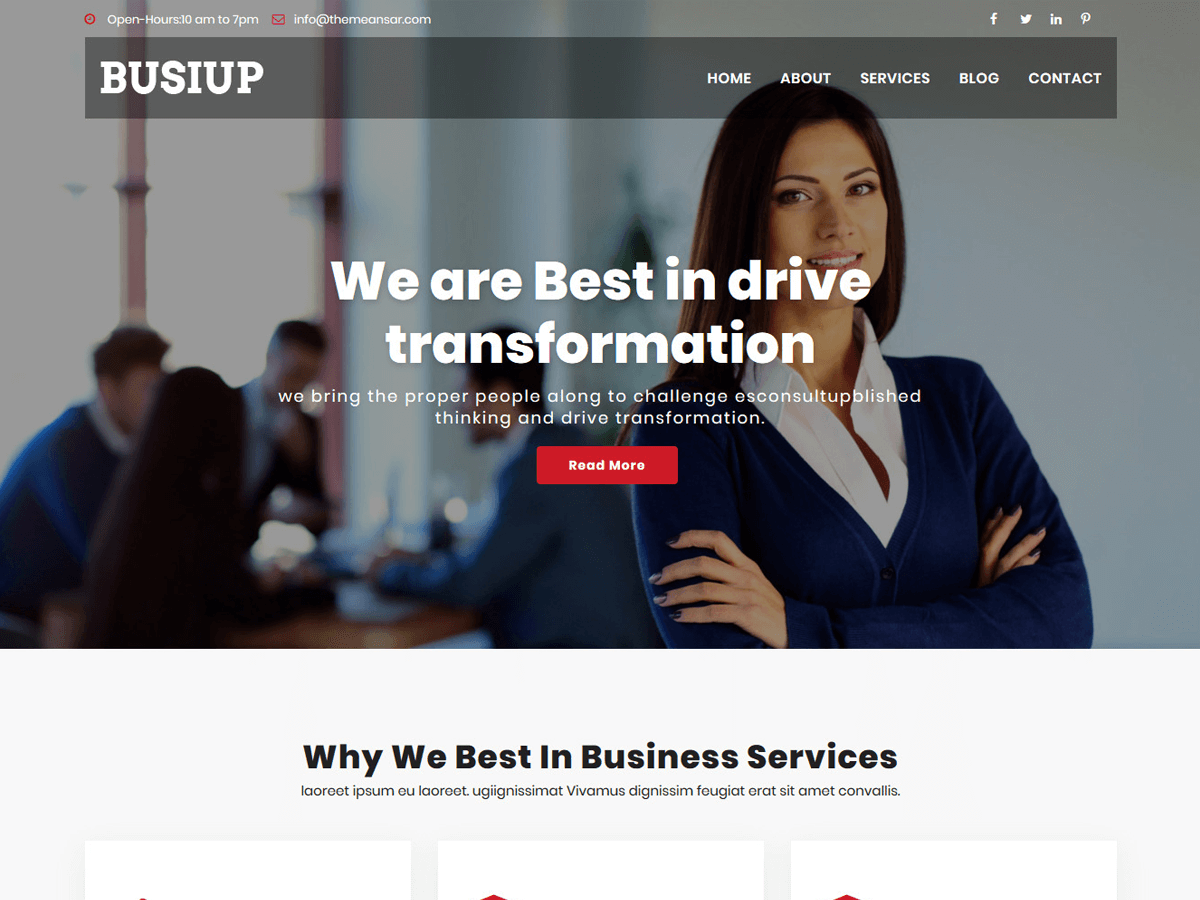 busiup theme websites examples