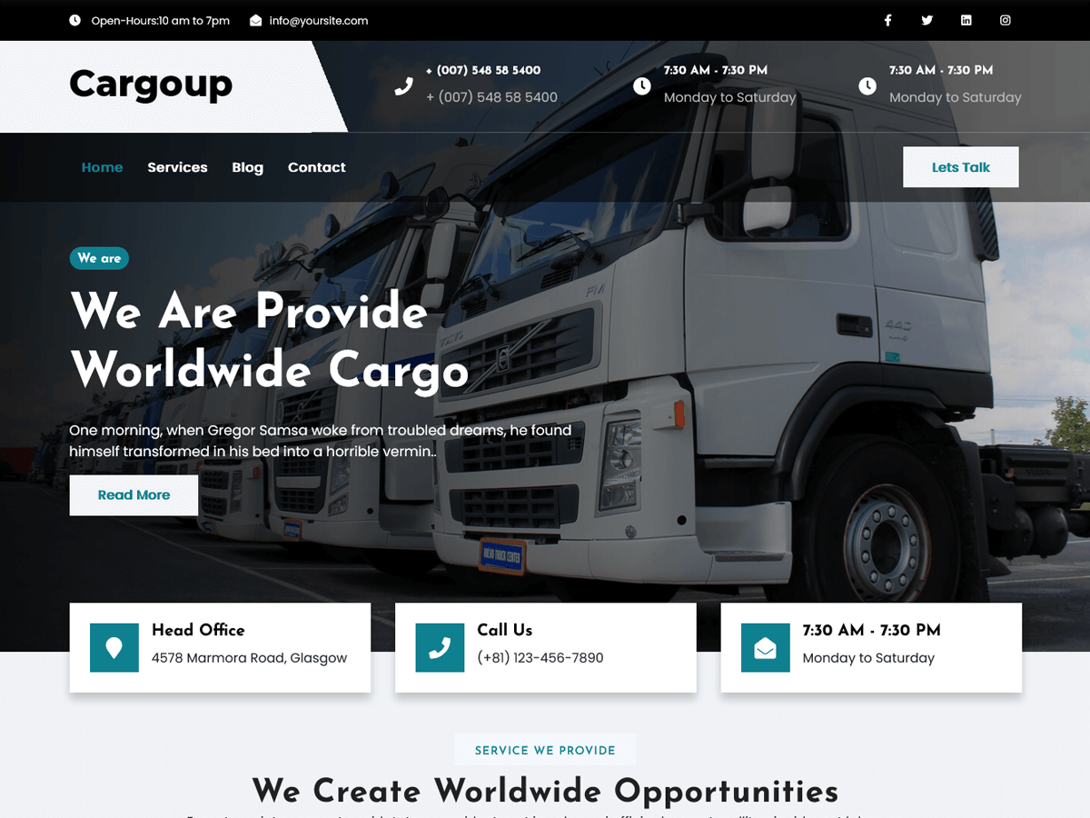 cargoup theme websites examples