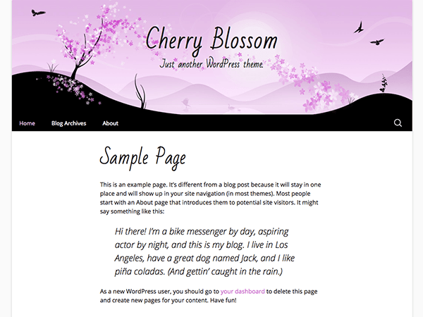 Cherry Blossom theme websites examples