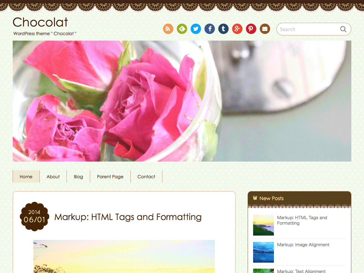 Chocolat WordPress theme, websites list used Chocolat theme Chocolat theme websites examples