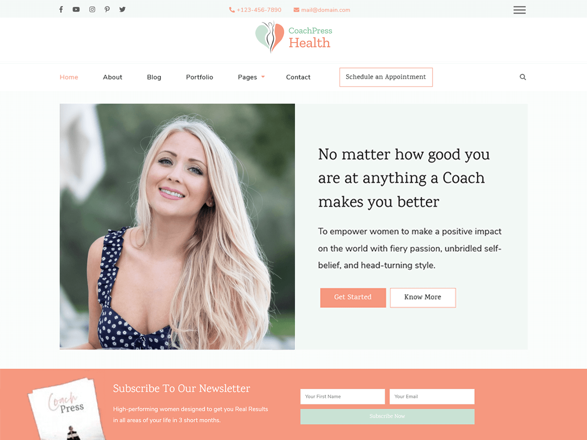 coachpress-health theme websites examples