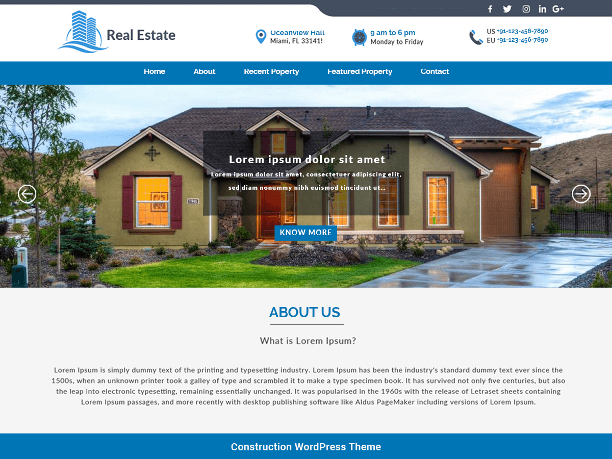 construction-realestate theme websites examples