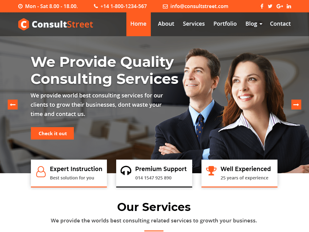 ConsultStreet website example screenshot