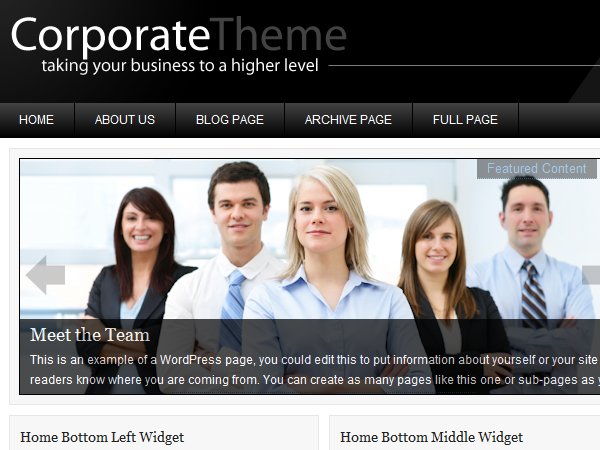 Corporate 2.0 website example screenshot