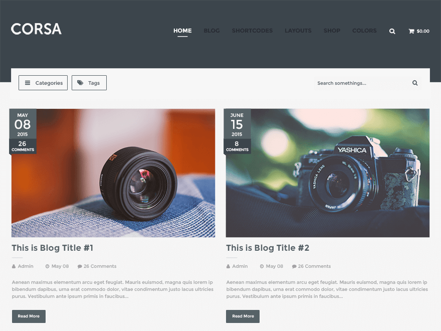 Corsa WordPress theme, websites list used Corsa theme Corsa theme websites examples