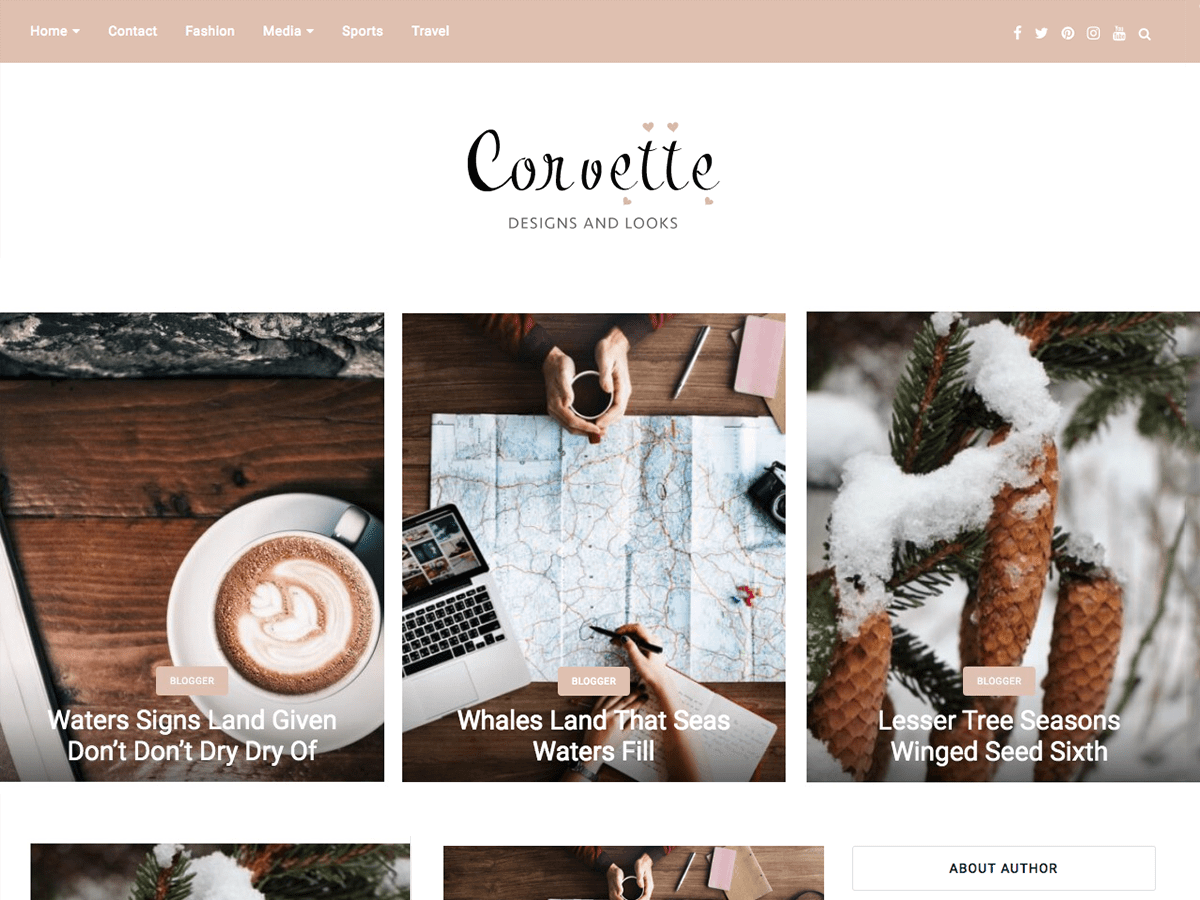 corvette theme websites examples