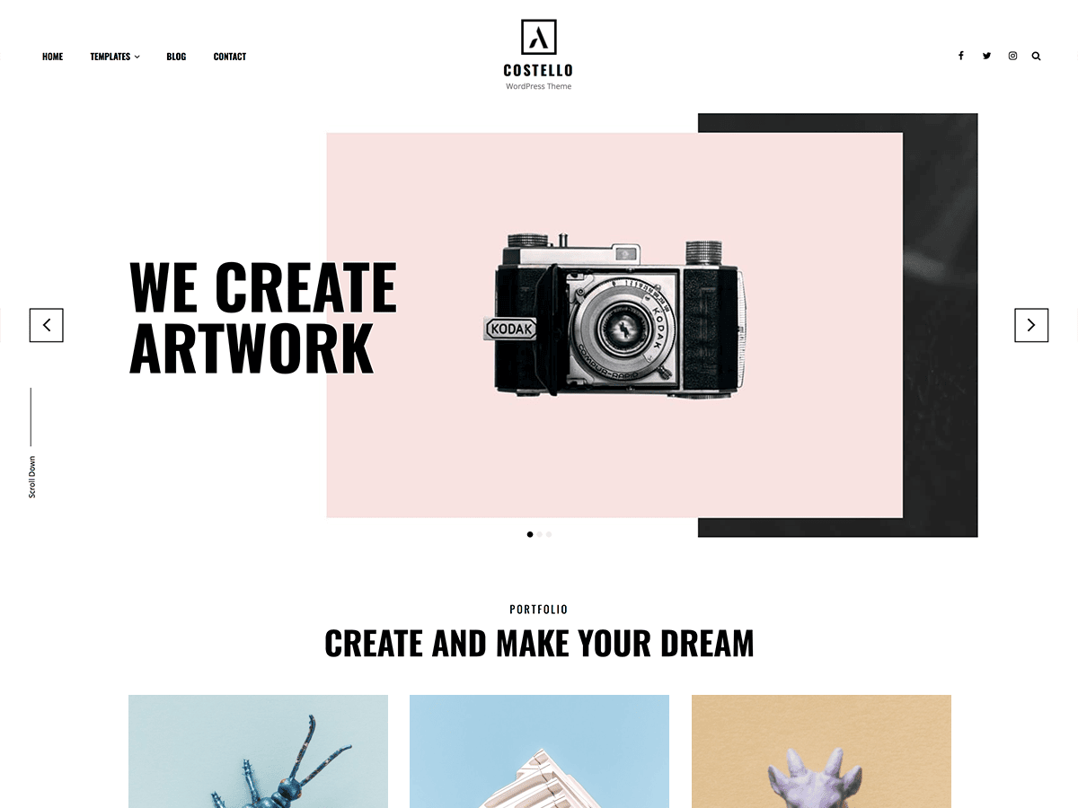 Costello theme websites examples