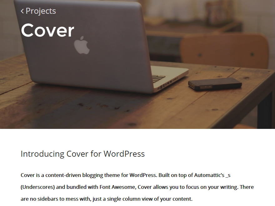 Cover theme websites examples