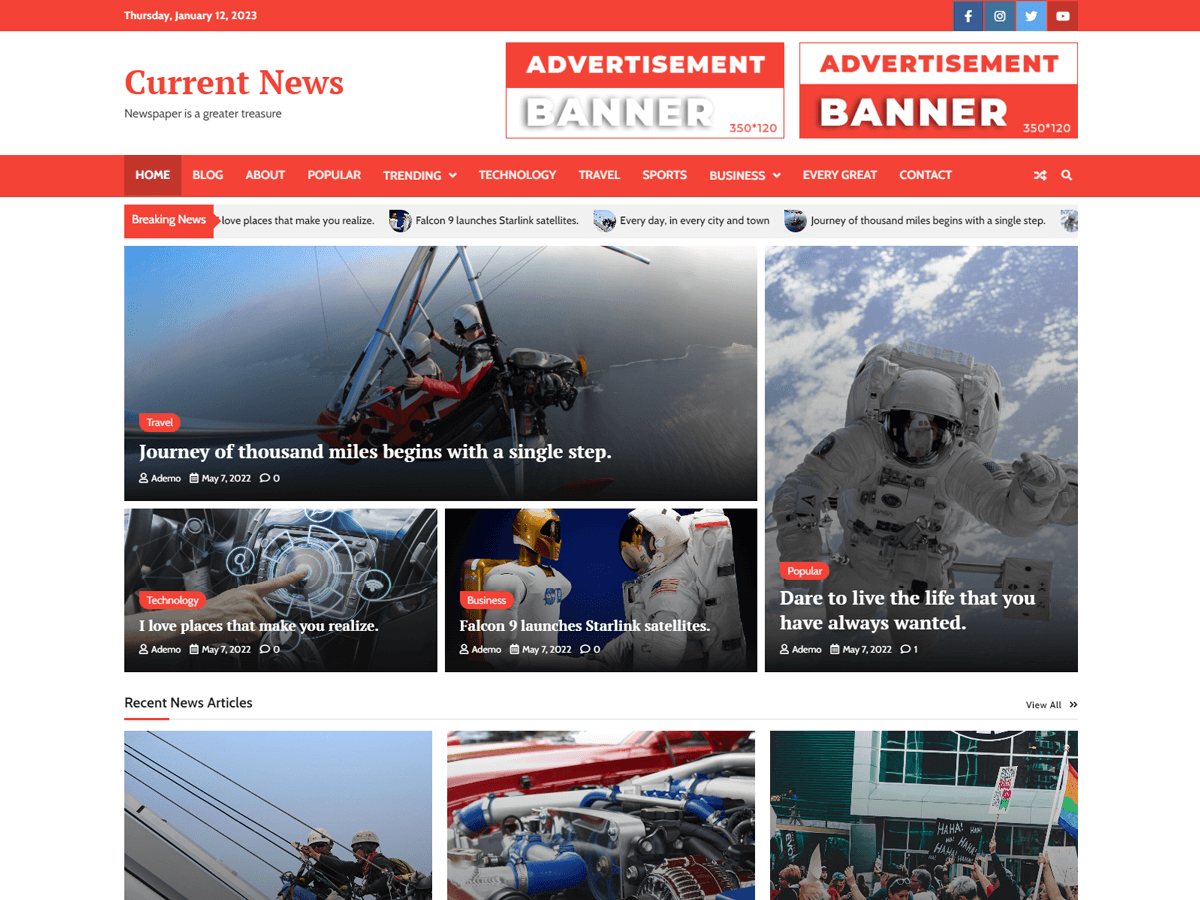 current-news theme websites examples