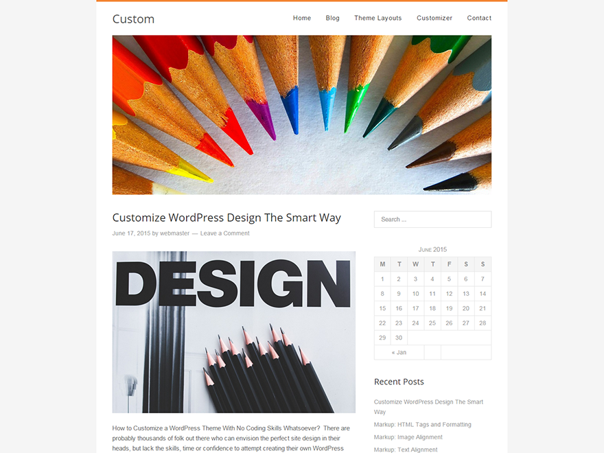 Custom theme websites examples