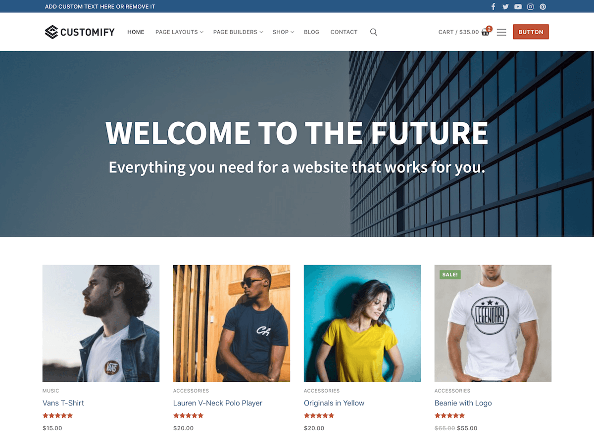 Customify website example screenshot