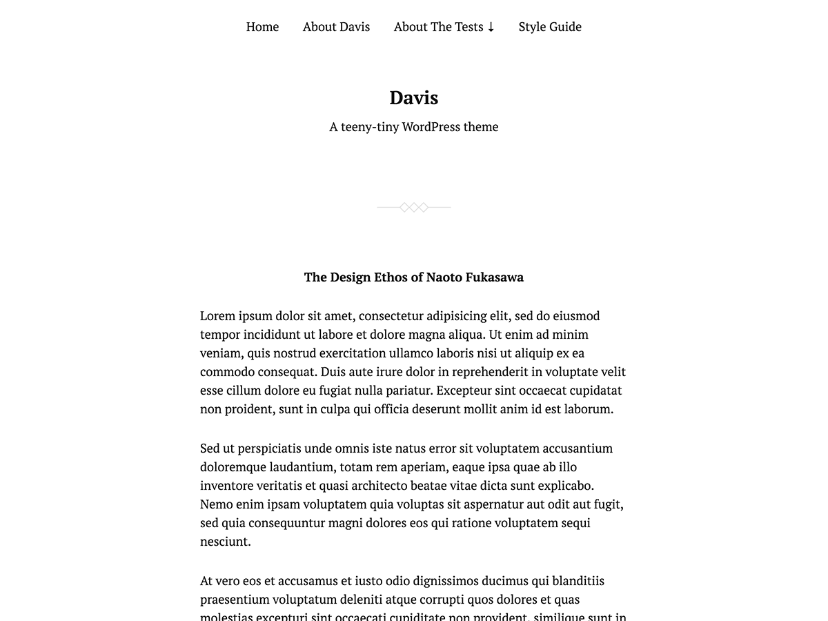 Davis theme websites examples