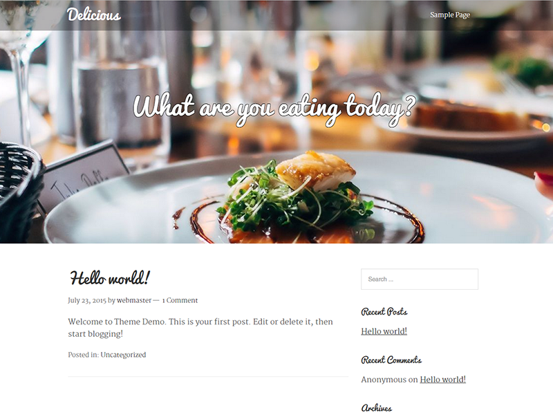 Delicious website example screenshot