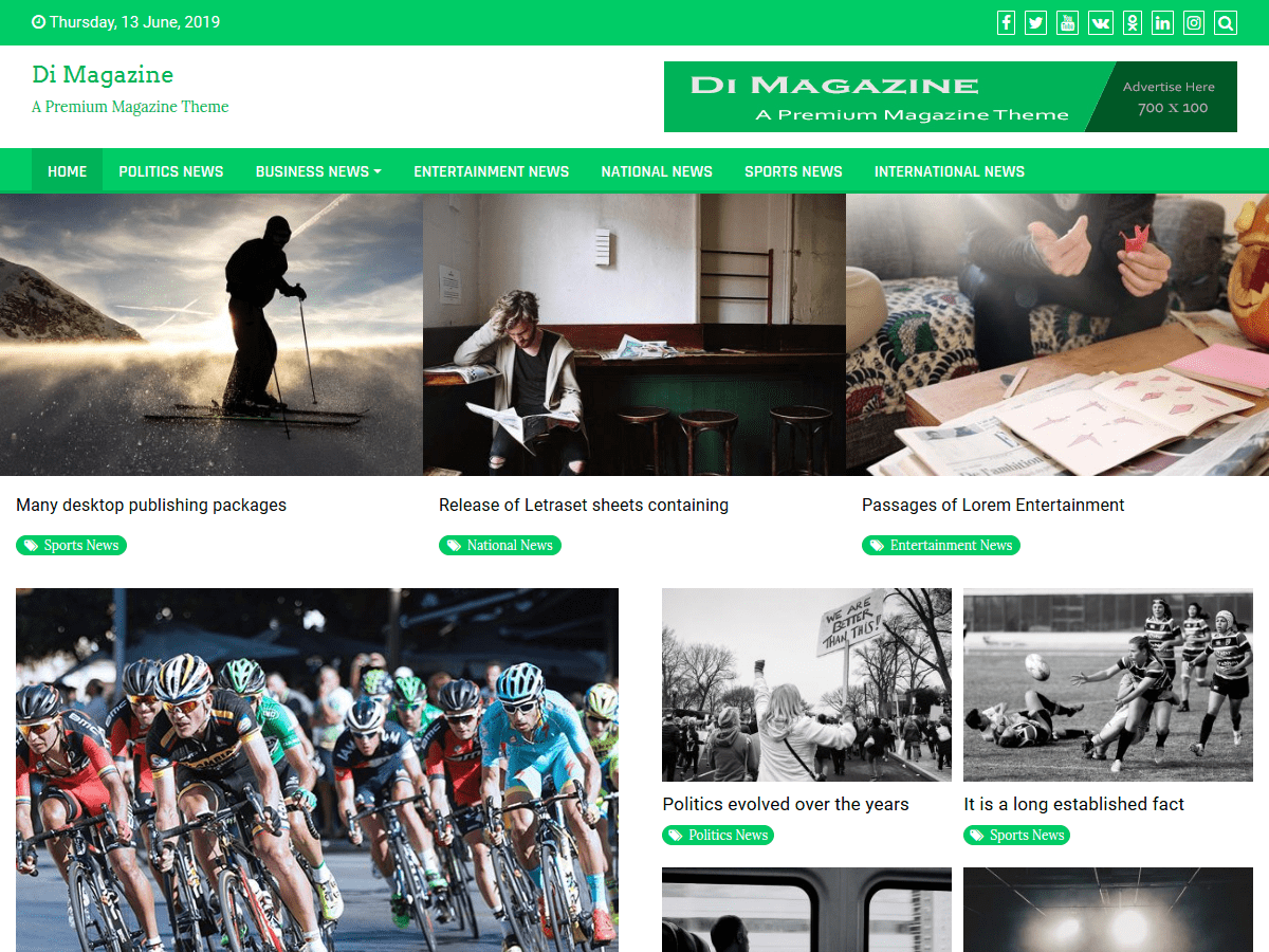 di-magazine theme websites examples