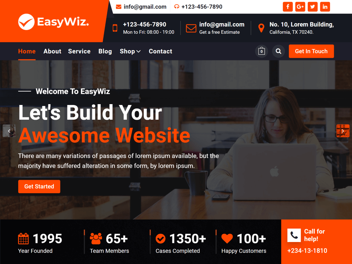 easywiz theme websites examples