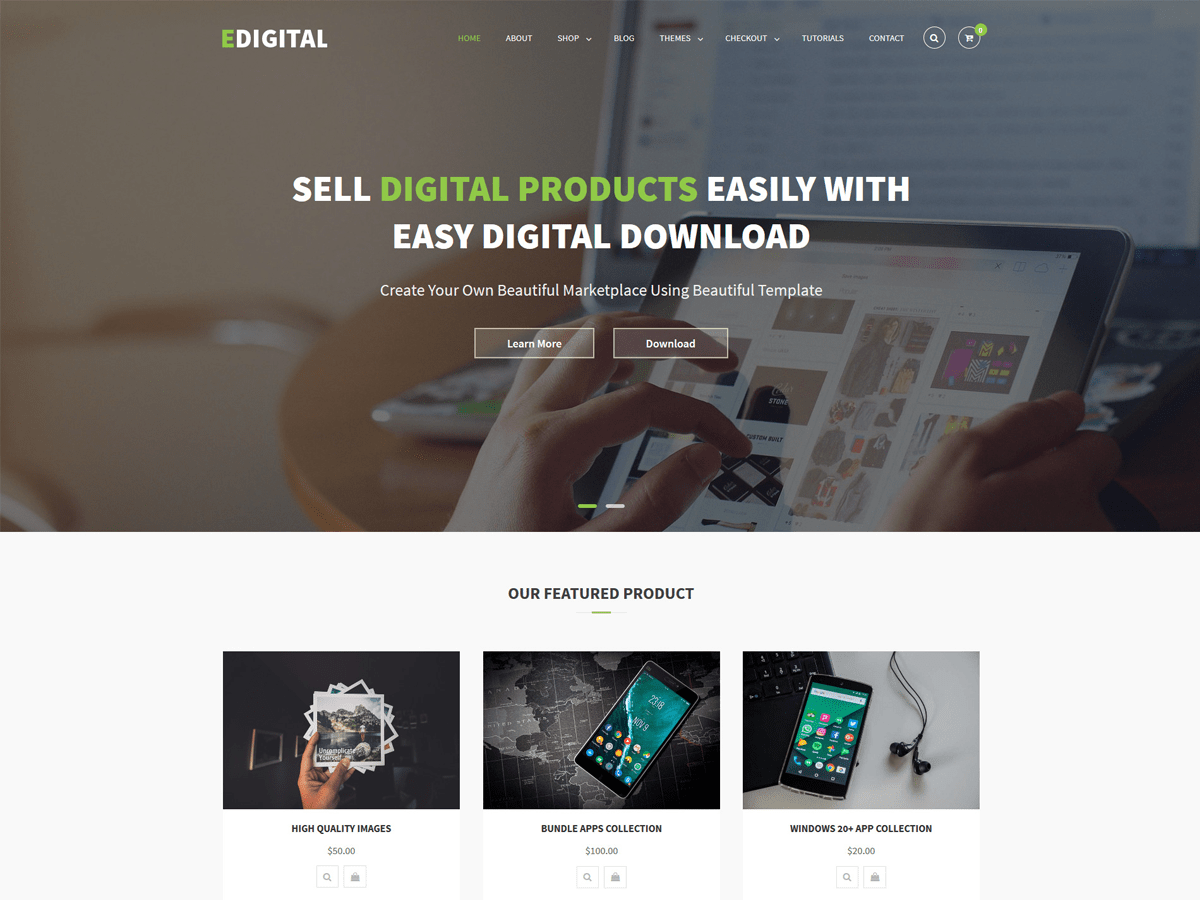 edigital theme websites examples