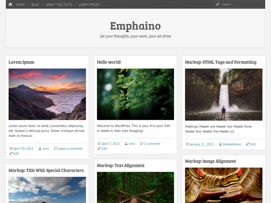 Emphaino website example screenshot