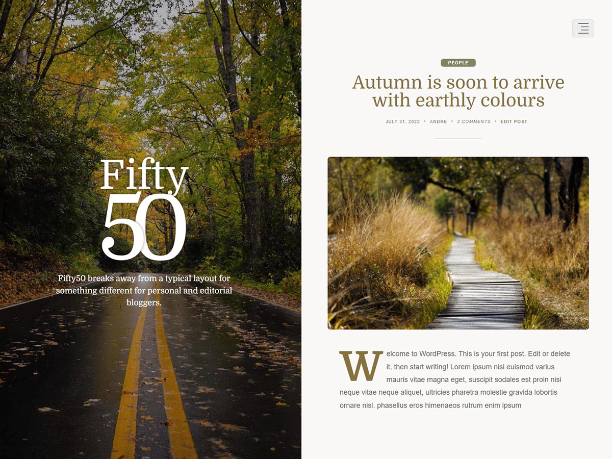 fifty50 theme websites examples