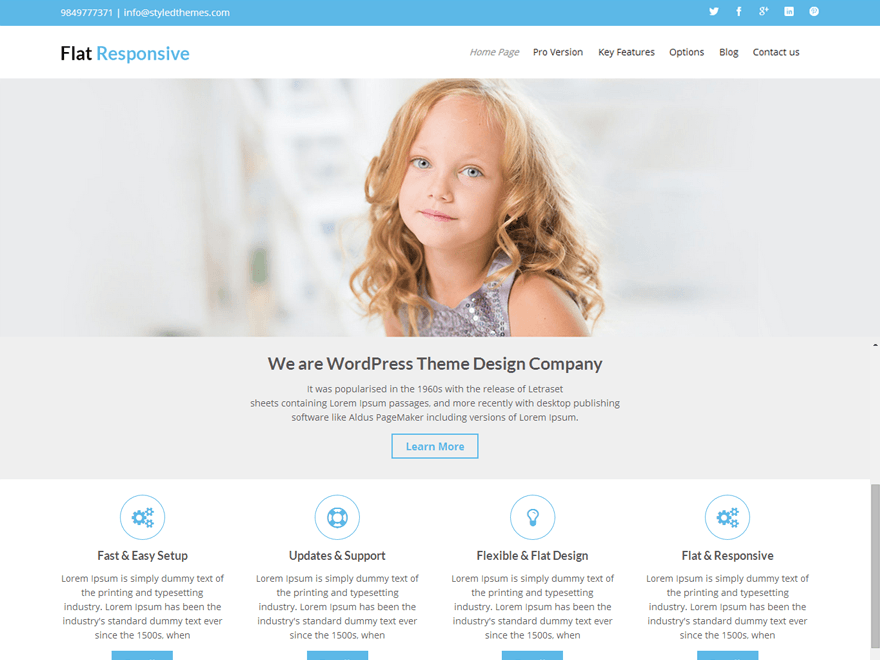 Flat Responsive website example screenshot