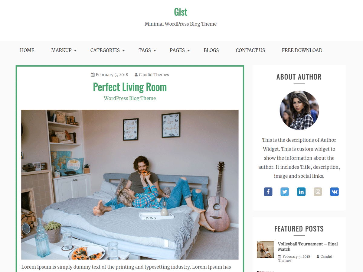 Gist website example screenshot