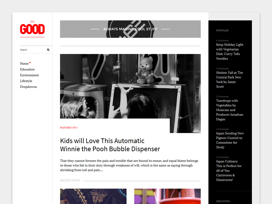 Good theme websites examples