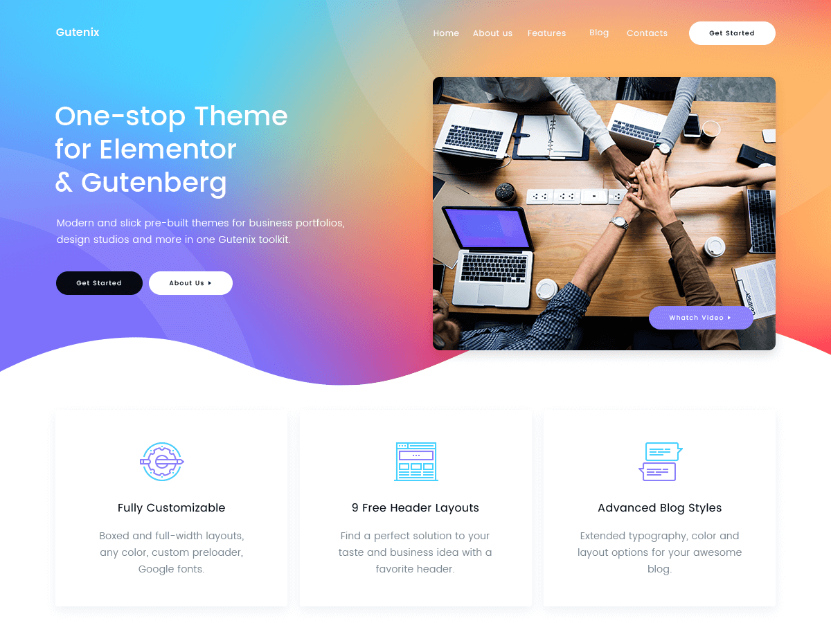 gutenix theme websites examples